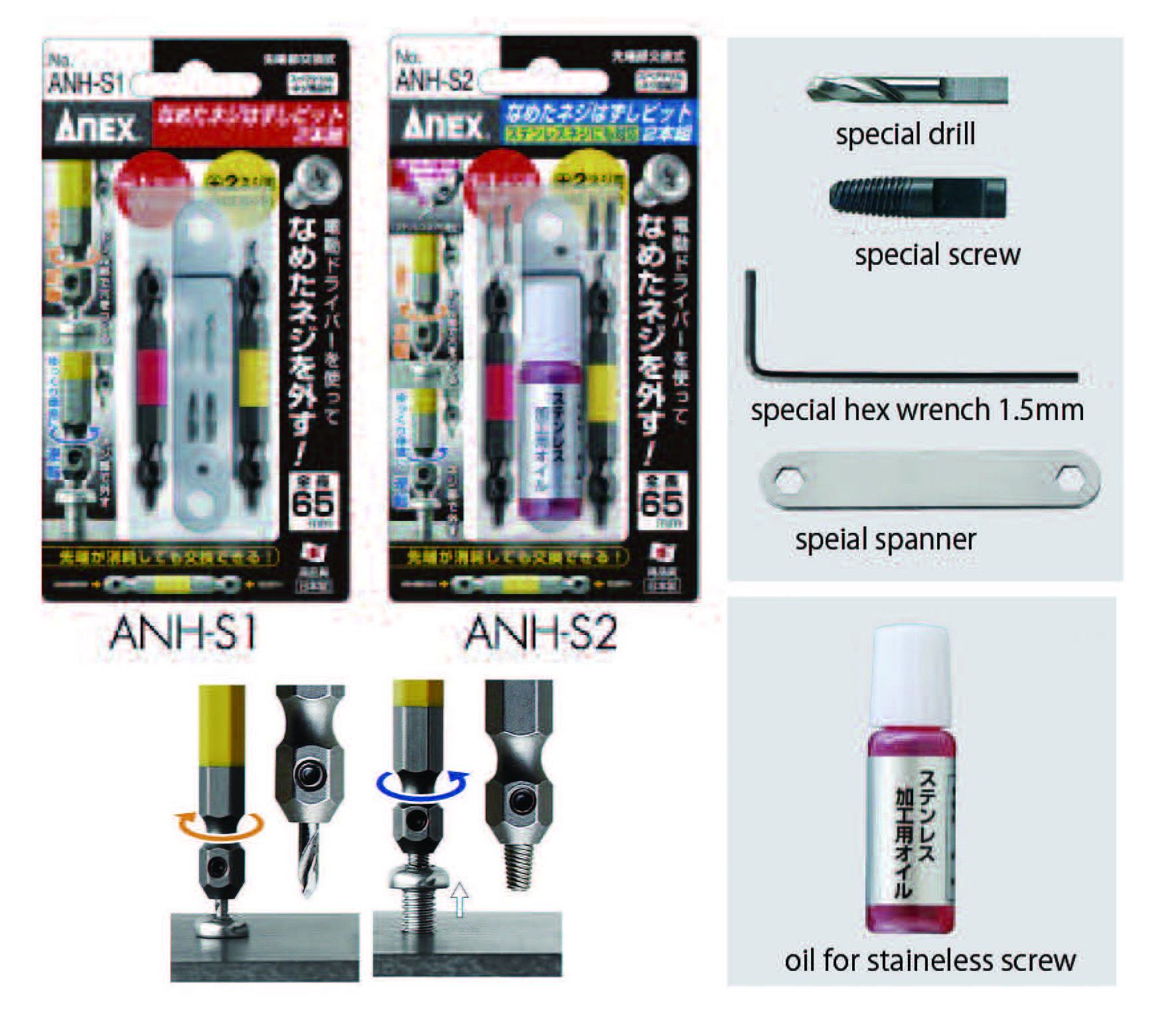ANH-S1 & S2 ANEX Broken screw remover