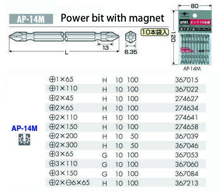 ANEX AP-14M  Power bit